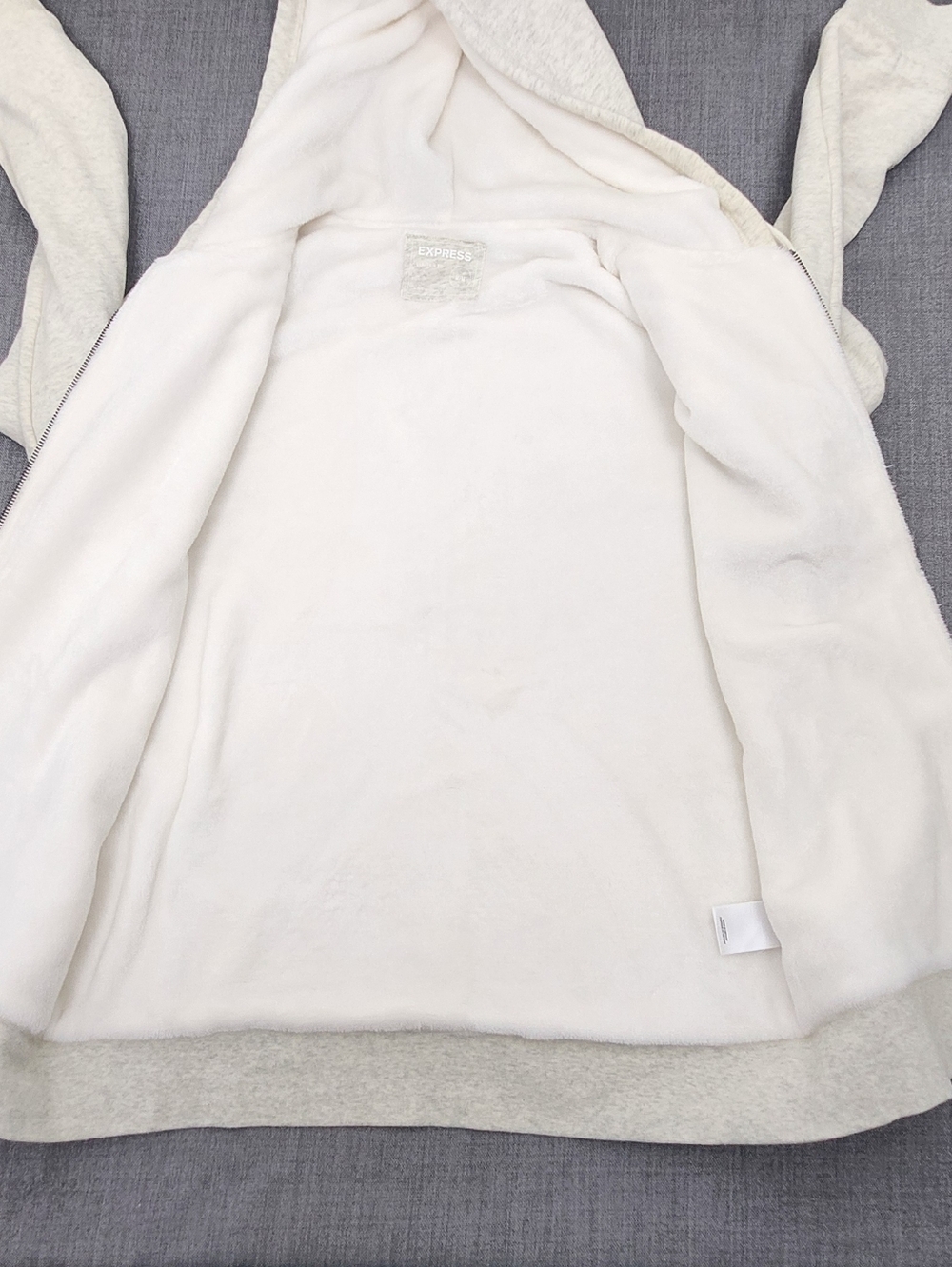 Express Soft Double Zip Up Hooded Sweater. Medium. - Picture 3 of 8